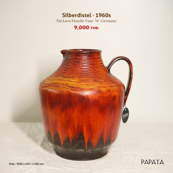 Silberdistel - 1960s Fat Lava Handle Vase (W. Germany)