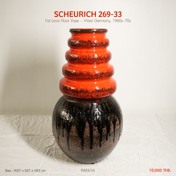 SCHEURICH 269-53 (Fat Lava Floor Vase – West Germany, 1960s–70s)