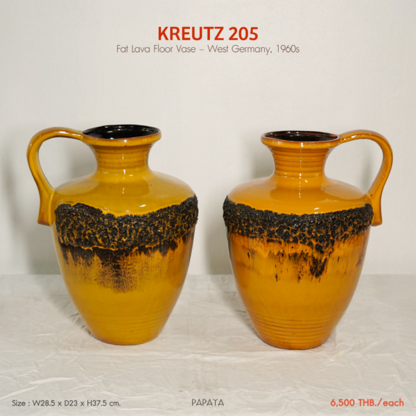 KREUTZ 205 (Fat Lava Floor Vase – West Germany, 1960s)
