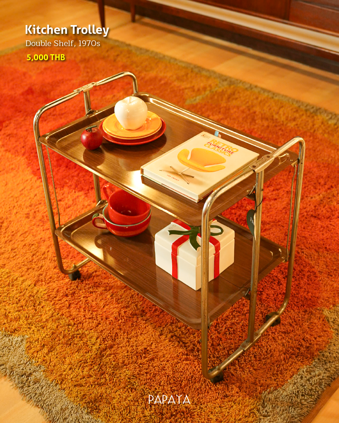 Kitchen Trolley (Double Shelf, 1970s)