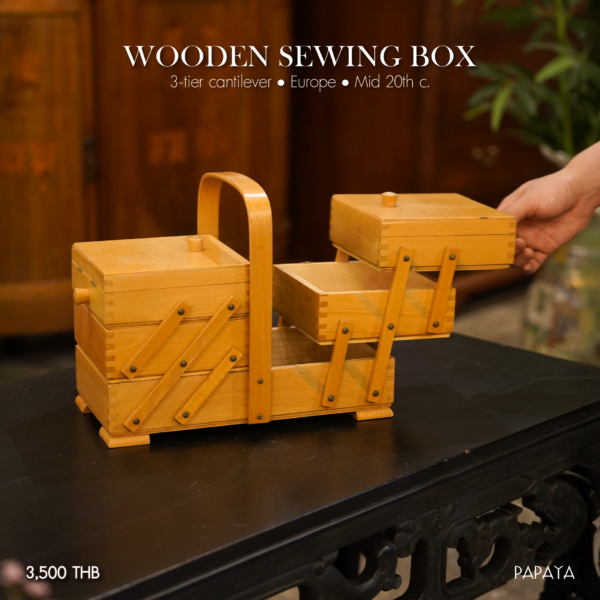 Wooden Sewing Box (Europe, Mid 20th Century)