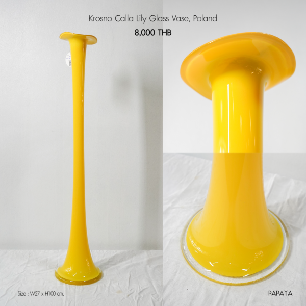 Krosno Calla Lily Glass Vase, Poland