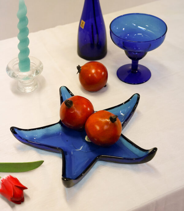 Starfish Glass Bowl Cobalt Blue