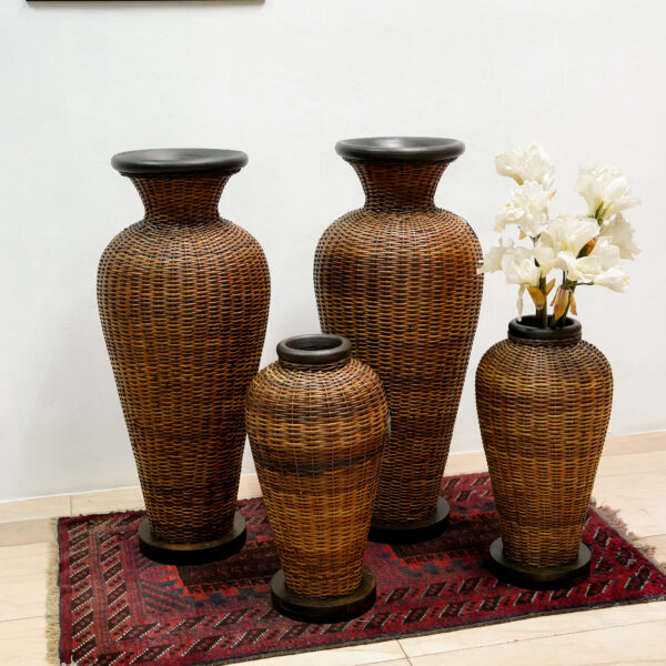 Woven Rattan Floor Vases / Tables