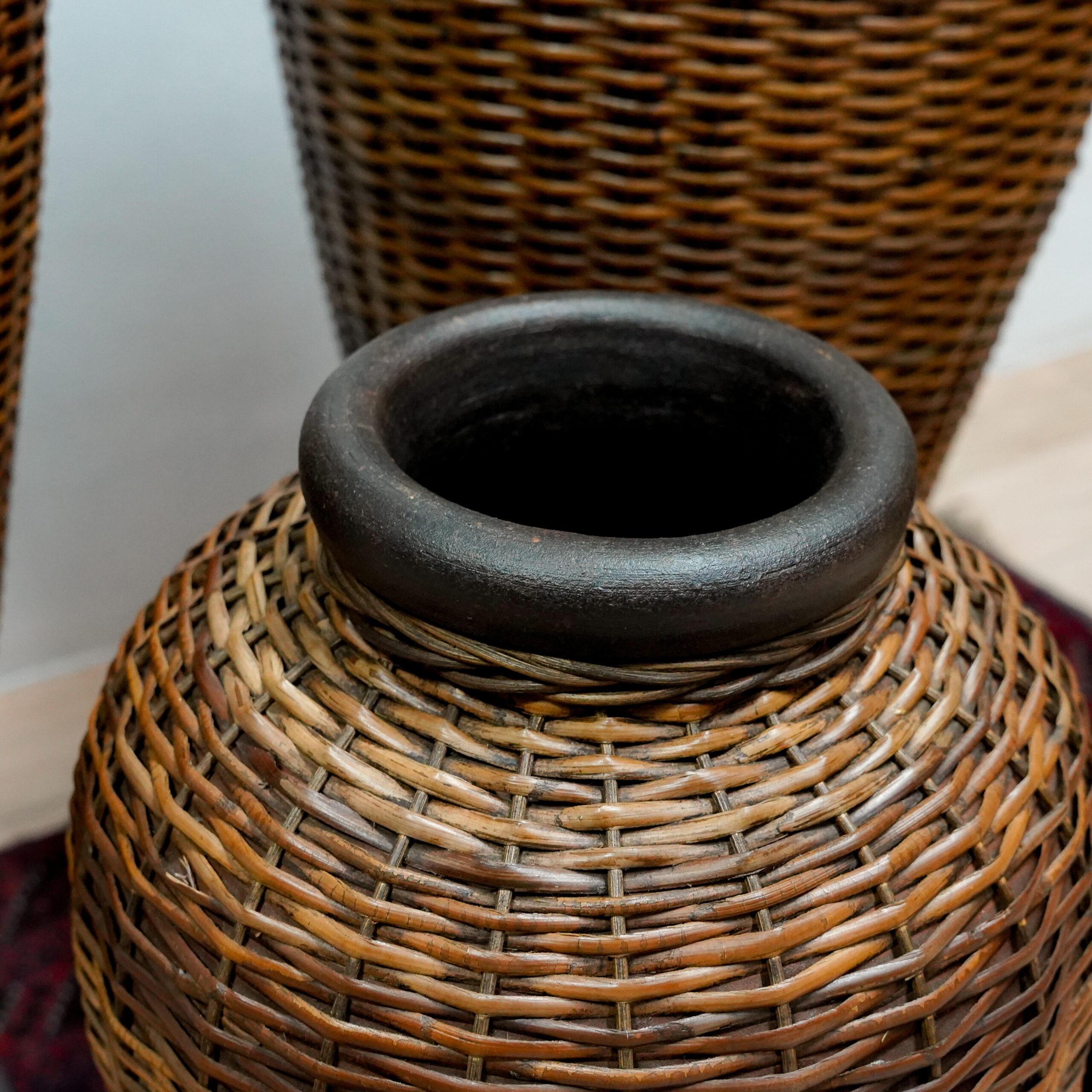 Woven Rattan Floor Vases / Tables - Image 5